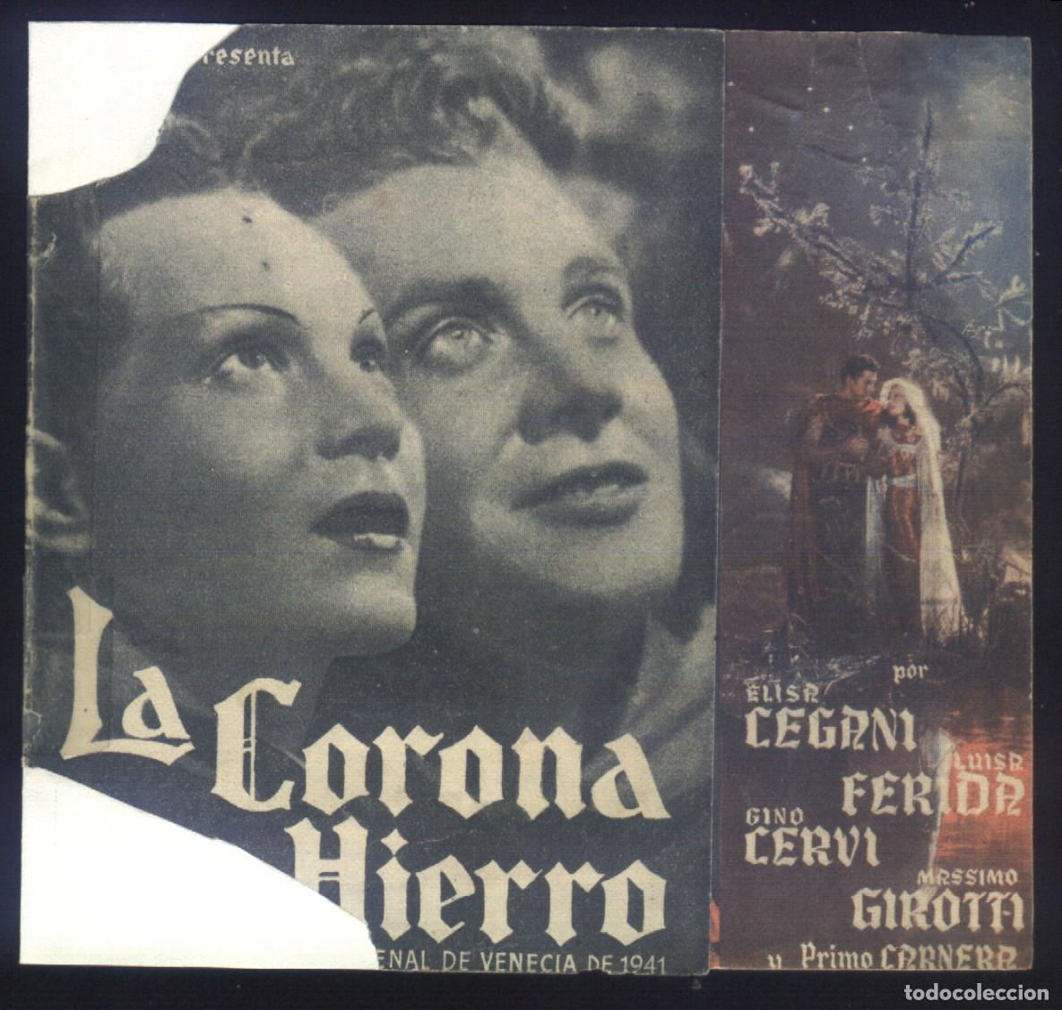  Flyers Publicitaires de films Anciens: Q-10679- LA CORONA DE HIERRO (INT. NARANJADO) (DOBLE) (CINE CARTHAGO - LOS ALCAZARES) Elisa Cegani