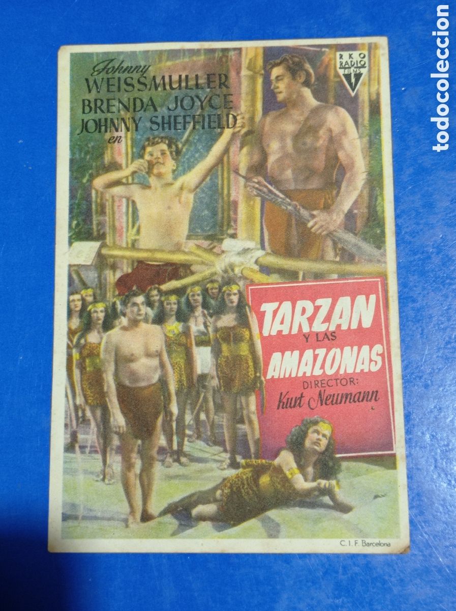 Cine: Tarz&aacute;n y las amazonas, Johnny weissmuller cines novedades y viladecans 1948 ,
