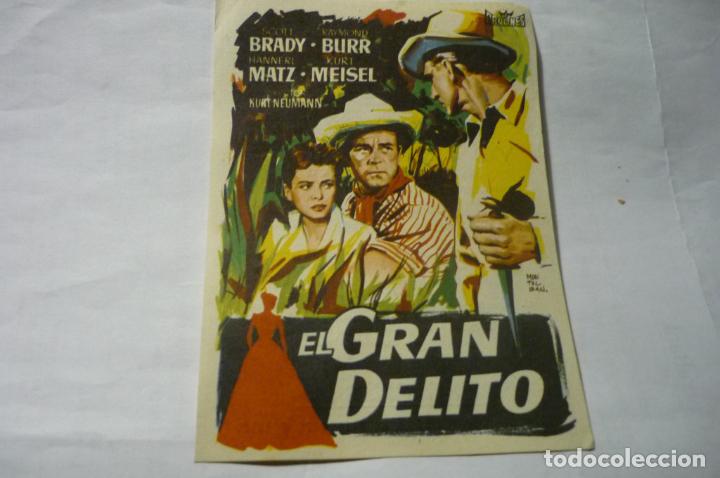 Cine: programa el gran delito.-raymond burr publicidad cines circulo capellades.-simon vallbona