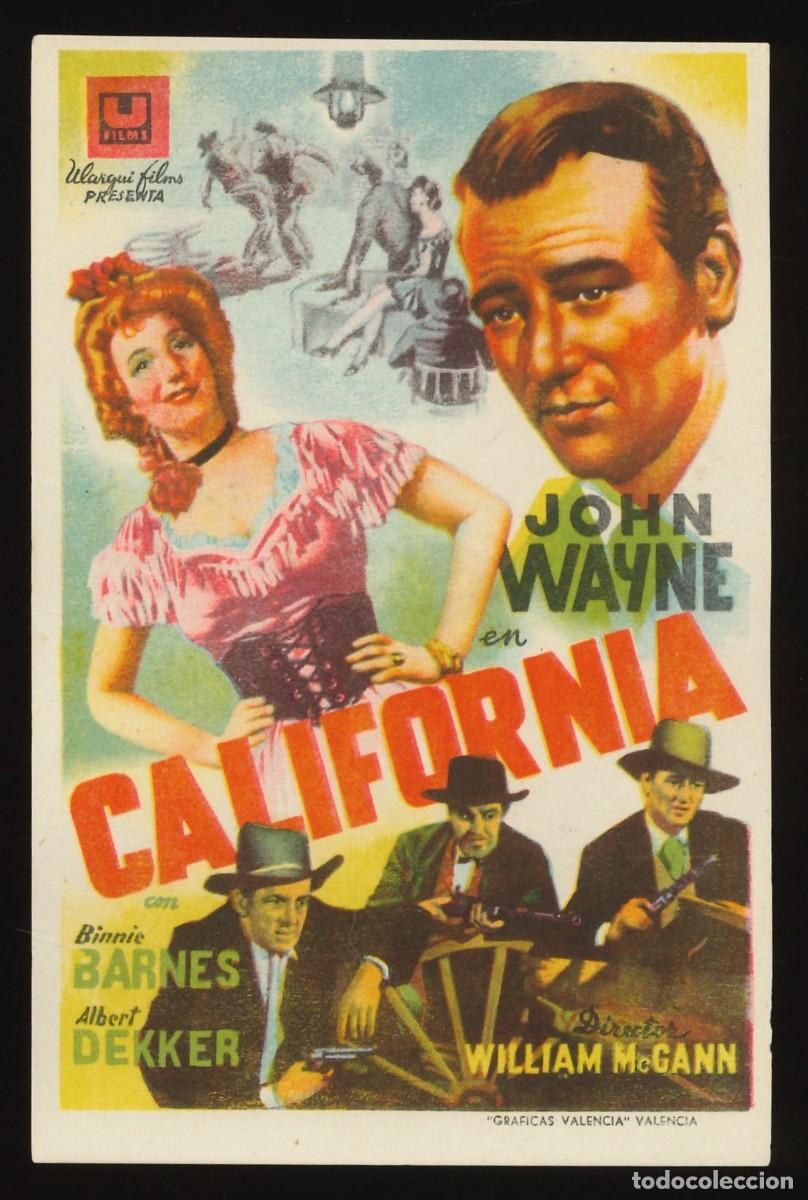 Cine: CALIFORNIA / PROGRAMA DE CINE SIN PUBLICIDAD EN TRASERA (OESTE) JOHN WAYNE - Foto 1