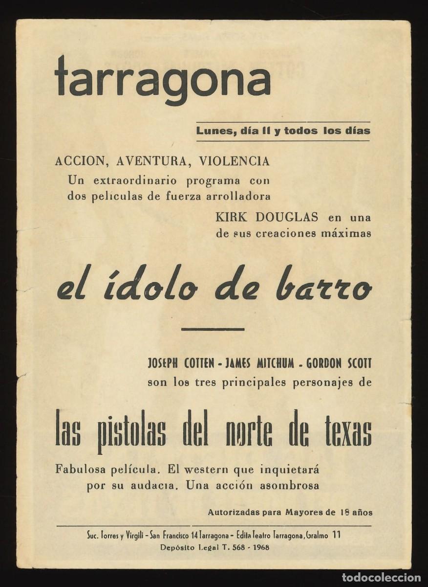 Cine: LAS PISTOLAS DEL NORTE DE TEXAS / PROGRAMA DE CINE CON PUBLICIDAD EN TRASERA (OESTE) - Foto 2