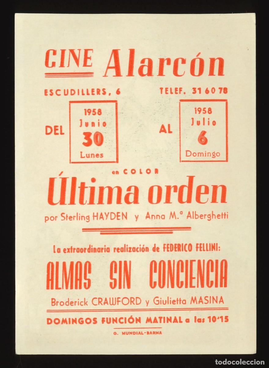 Cine: &Uacute;LTIMA ORDEN / PROGRAMA DE CINE CON PUBLICIDAD EN TRASERA (OESTE) - Foto 2