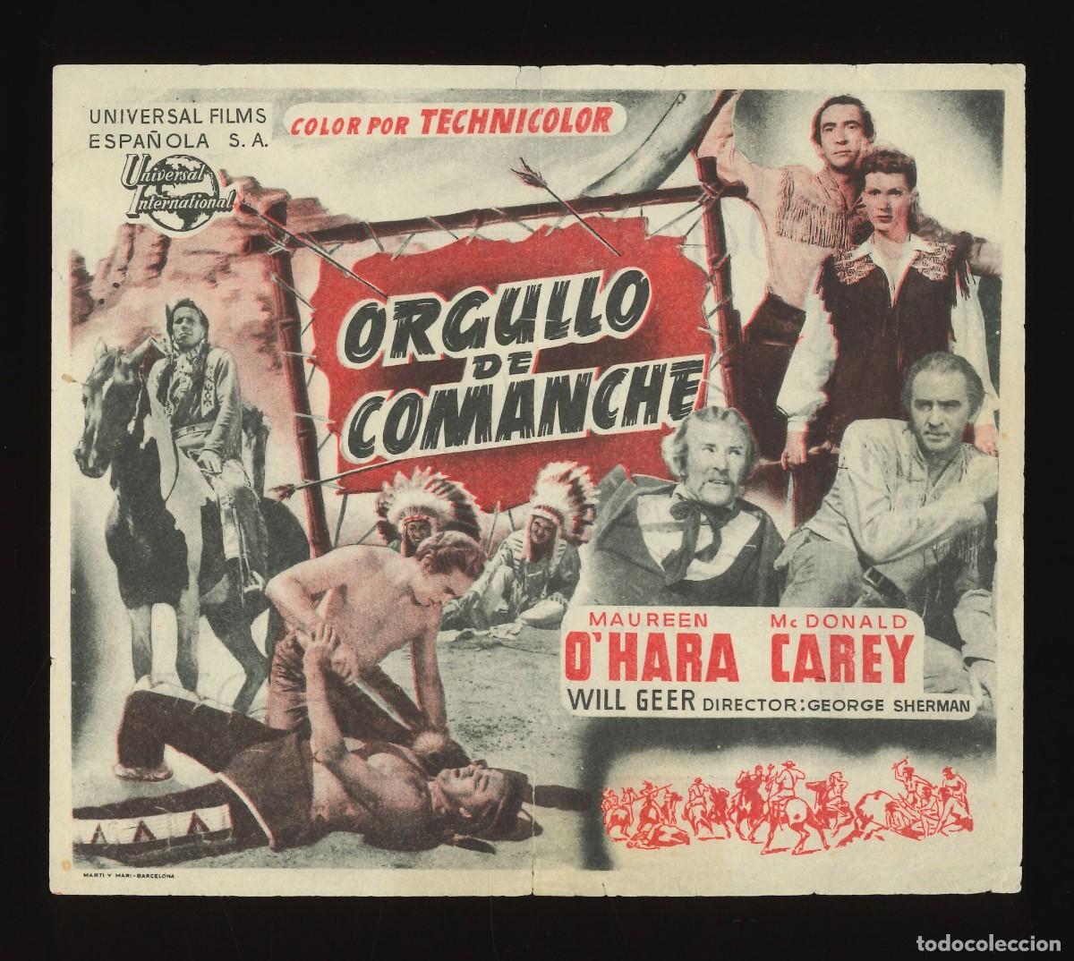 Cine: ORGULLO DE COMANCHE / PROGRAMA DE CINE CON PUBLICIDAD EN TRASERA (OESTE) - Foto 1