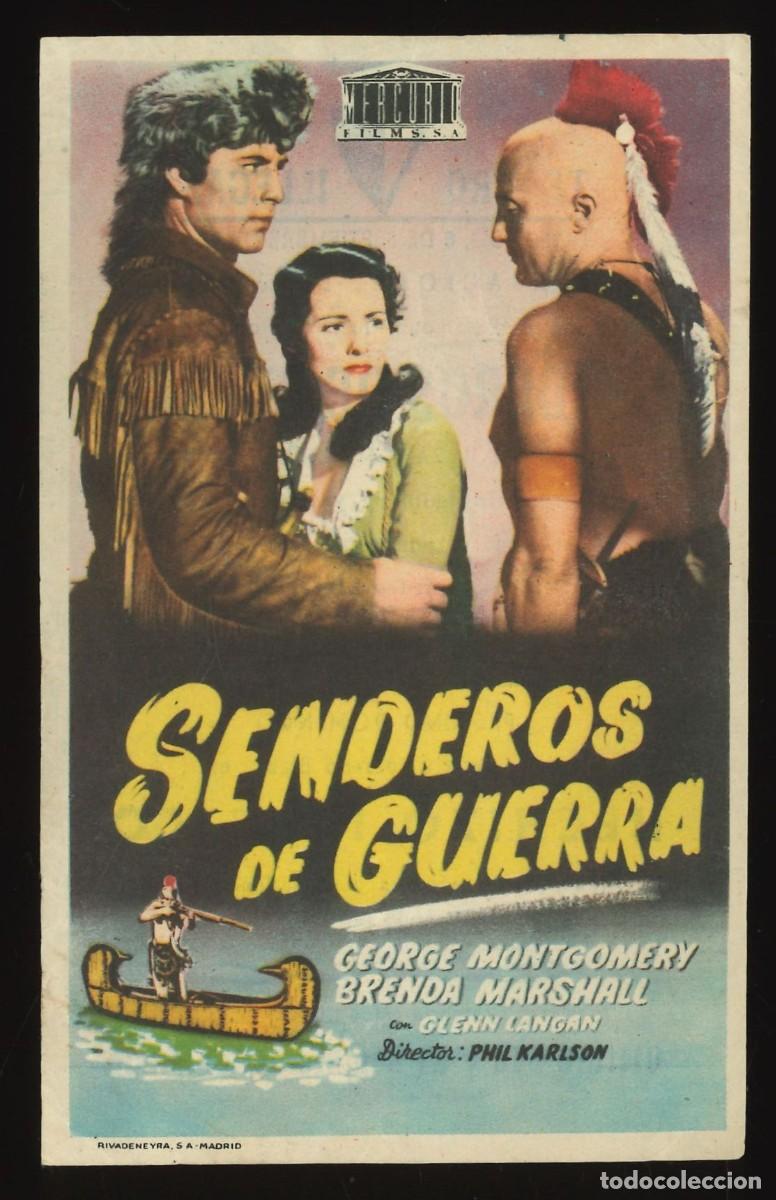 Cine: SENDEROS DE GUERRA / PROGRAMA DE CINE CON PUBLICIDAD EN TRASERA (OESTE) - Foto 1
