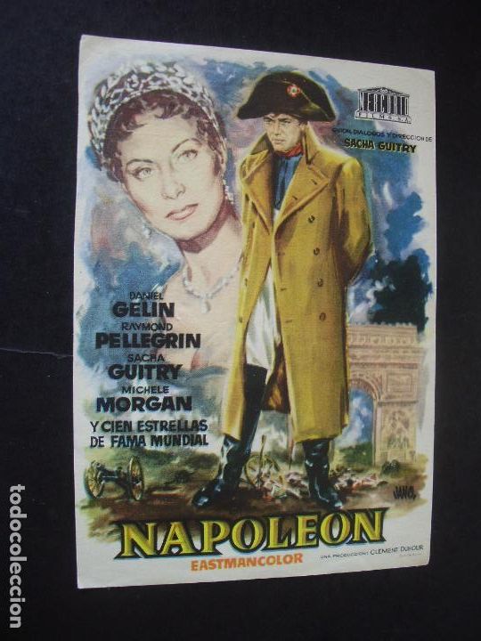 Folhetos de m&atilde;o de filmes antigos de cinema: NAPOLEON PROGRAMA DE CINE CON PUBLICIDAD CINE PICAROL BARCELONA