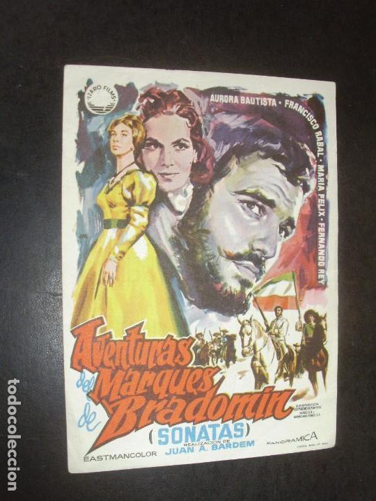 Kino: AVENTURAS DEL MARQUES DE BRADOMIN PROGRAMA DE CINE CON PUBLICIDAD GRAN CINEMA COCA VALLADOLID