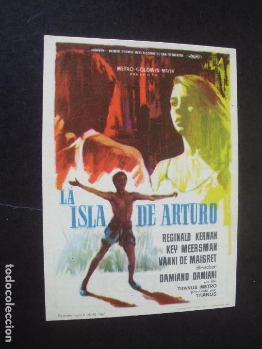 Folhetos de m&atilde;o de filmes antigos de cinema: LA ISLA DE ARTURO PROGRAMA DE CINE CON PUBLICIDAD