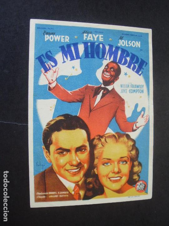 Folhetos de m&atilde;o de filmes antigos de cinema: ES MI HOMBRE PROGRAMA DE CINE CON PUBLICIDAD TEATRO PRINCIPAL ALCOY ALICANTE