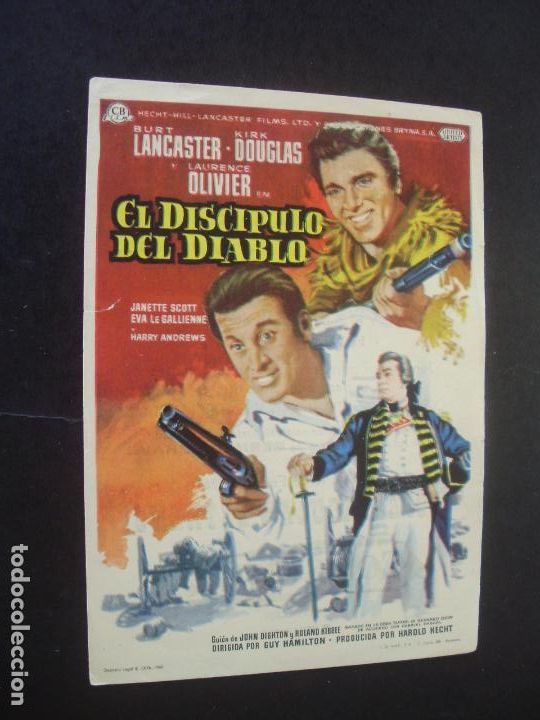 Cine: EL DISCIPULO DEL DIABLO PROGRAMA DE CINE CON PUBLICIDAD CINE COLISEUM SANTANDER - Foto 1