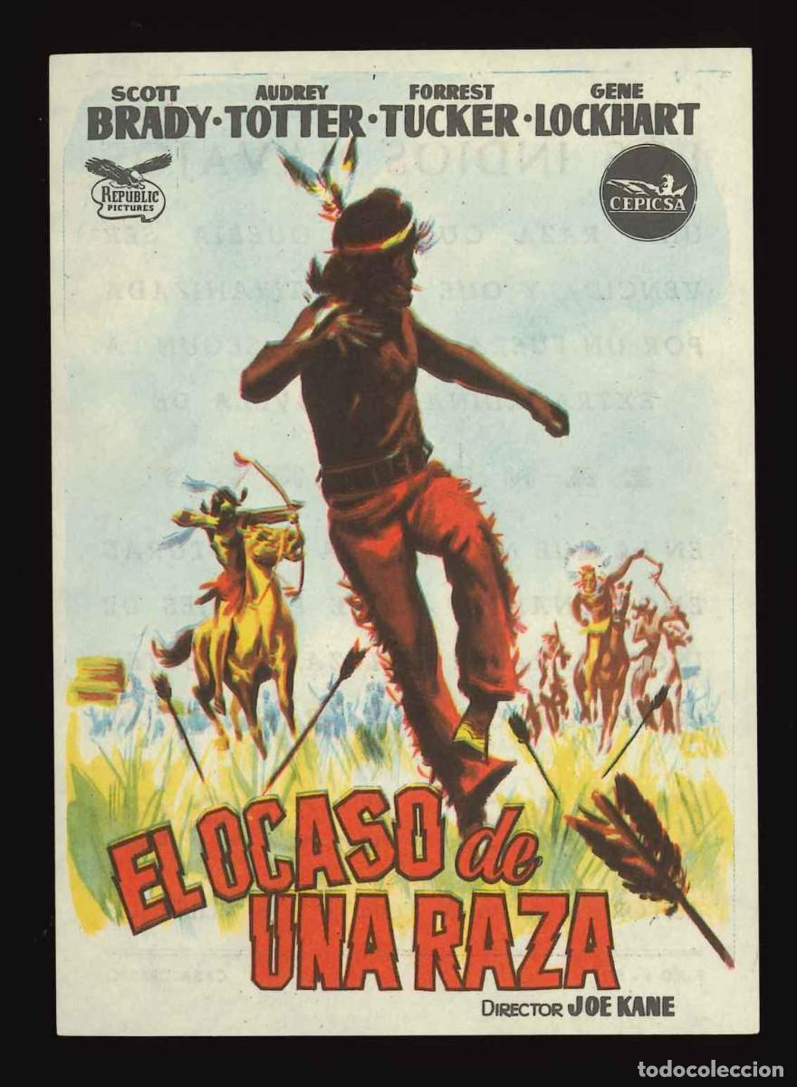 Cine: EL OCASO DE UNA RAZA / PROGRAMA DE CINE CON PUBLICIDAD EN TRASERA (OESTE) - Foto 1