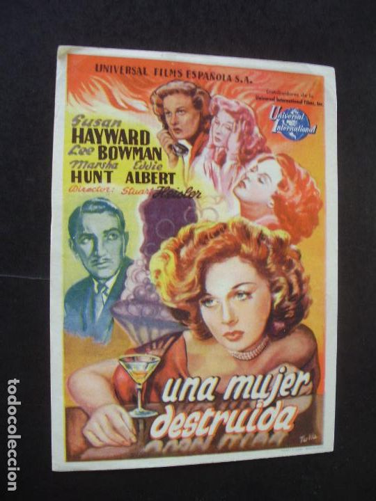 Kino: UNA MUJER DESTRUIDA PROGRAMA DE CINE CON PUBLICIDAD TEATRO CALDERON ALCOY ALICANTE