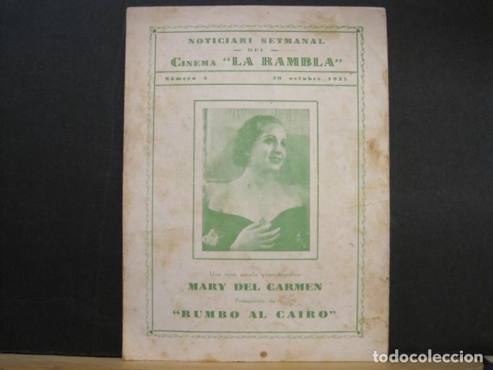 Cine: NOTICIARI SETMANAL DE CINEMA LA RAMBLA-NUMERO 4-20 OCTUBRE 1935-PROGRAMA DE CINE-VER FOTOS-(K-7986)