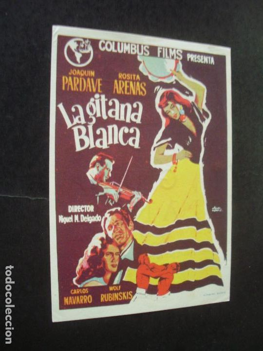  Foglietti di film di film antichi di cinema: LA GITANA BLANCA PROGRAMA DE CINE CON PUBLICIDAD CINE MAIQUEZ CARTAGENA