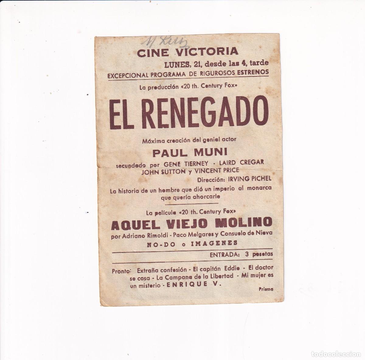 Cine: EL RENEGADO .- PAUL MUNI - Foto 2