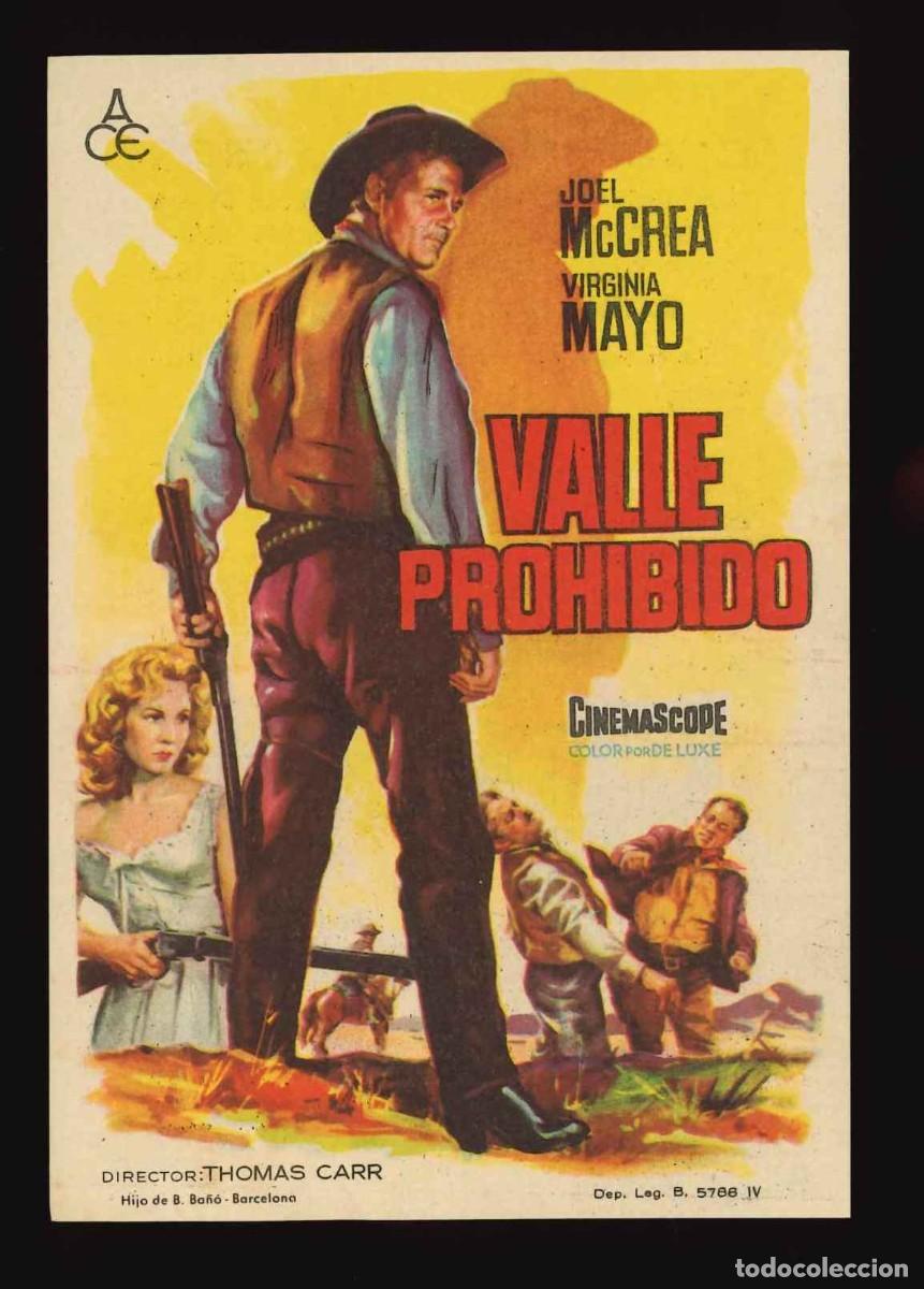 Cine: VALLE PROHIBIDO / PROGRAMA DE CINE CON PUBLICIDAD EN TRASERA (OESTE) - Foto 1