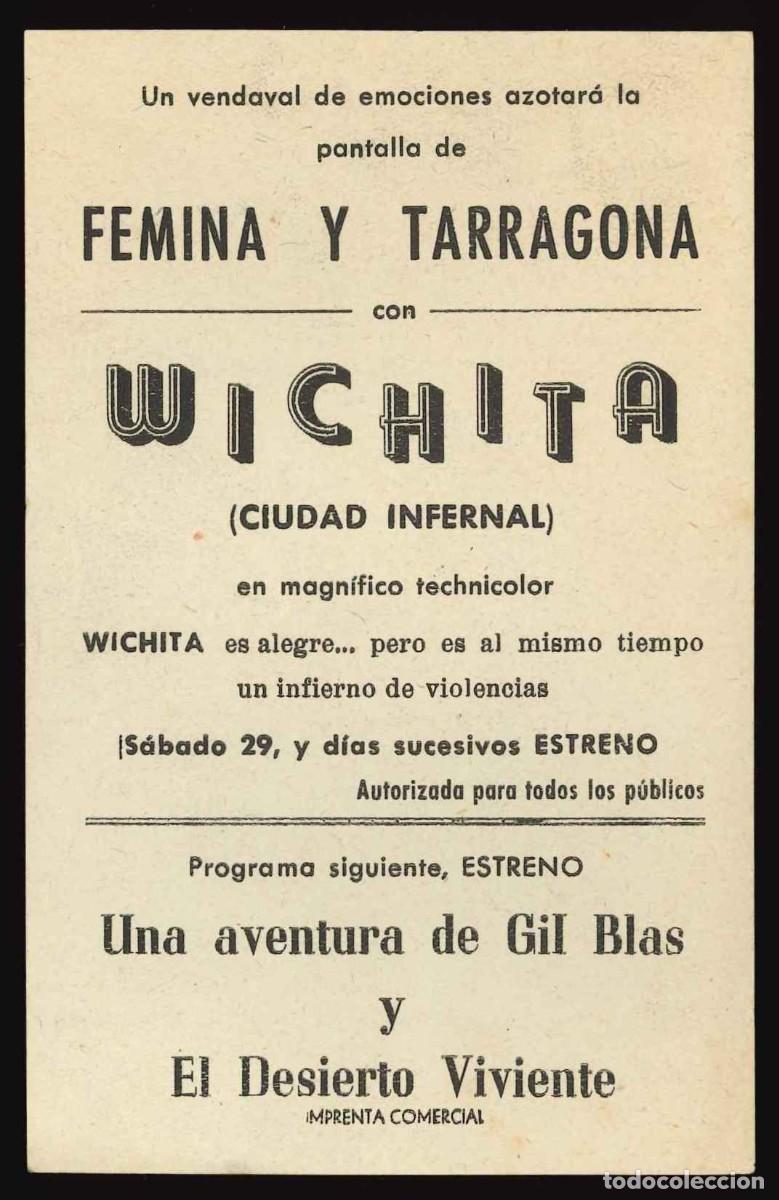 Cine: WICHITA / PROGRAMA DE CINE CON PUBLICIDAD EN TRASERA (OESTE) - Foto 2