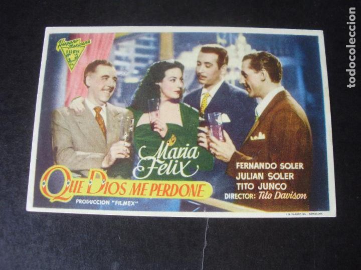  Foglietti di film di film antichi di cinema: QUE DIOS ME PERDONE PROGRAMA DE CINE CON PUBLICIDAD CINEMA COCA VALLADOLID