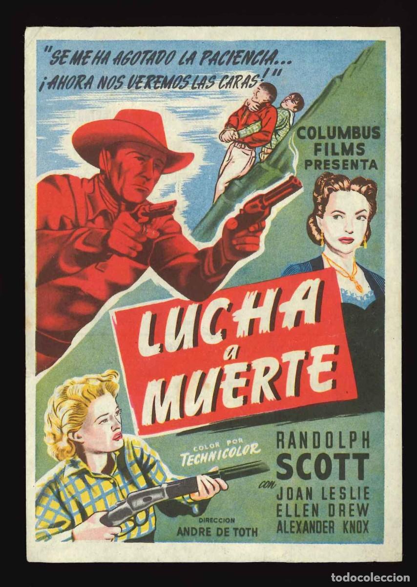 Cine: LUCHA A MUERTE / PROGRAMA DE CINE CON PUBLICIDAD EN TRASERA (OESTE) - Foto 1