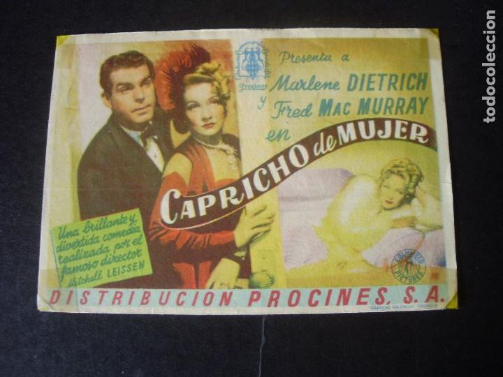 Cine: CAPRICHO DE MUJER PROGRAMA DE CINE CON PUBLICIDAD CINE LLORENS - Foto 1