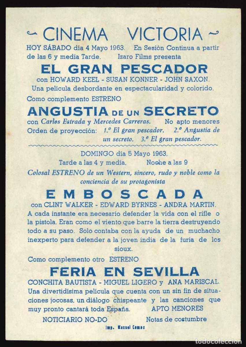 Cine: EMBOSCADA / PROGRAMA DE CINE CON PUBLICIDAD EN TRASERA (OESTE) - Foto 2