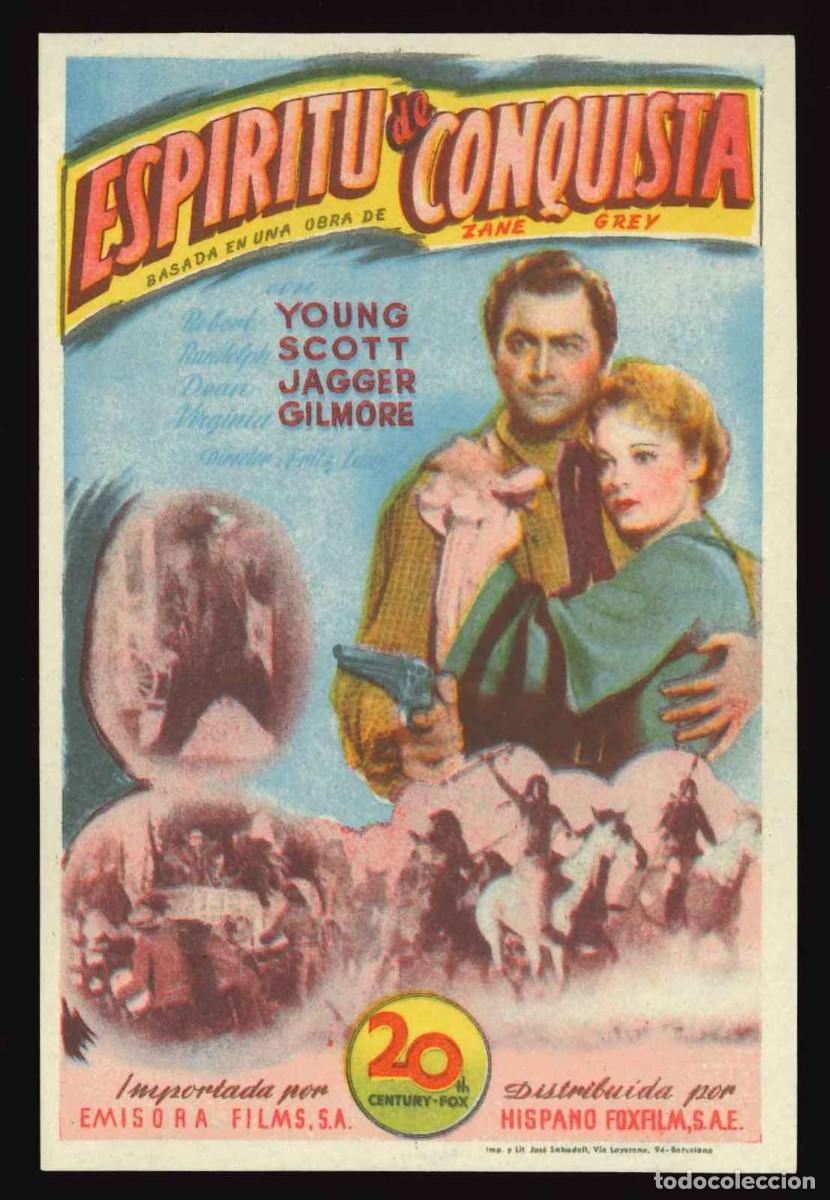 Cine: ESP&Iacute;RITU DE CONQUISTA / PROGRAMA DE CINE SIN PUBLICIDAD EN TRASERA (OESTE) - Foto 1