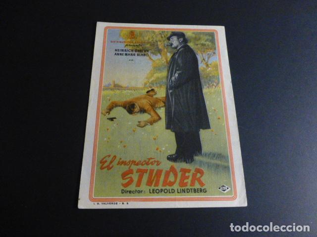 Cine: EL INSPECTOR STUDER PROGRAMA DE MANO CON PUBLICIDAD CINE GOYA MADRID - Foto 1