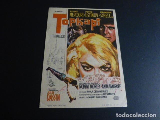 Cine: TOPKAPI PROGRAMA DE MANO CON PUBLICIDAD CINES ORIHUELA ALICANTE - Foto 1