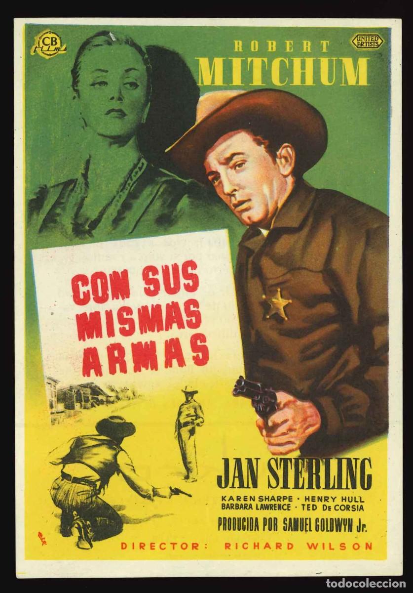Cine: CON SUS MISMAS ARMAS / PROGRAMA DE CINE CON PUBLICIDAD EN TRASERA (OESTE) - Foto 1