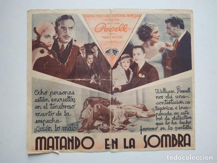 Cine: PTCC6 43 MATANDO EN LA SOMBRA PROGRAMA DOBLE WARNER WILLIAM POWELL MARY ASTOR - Foto 2