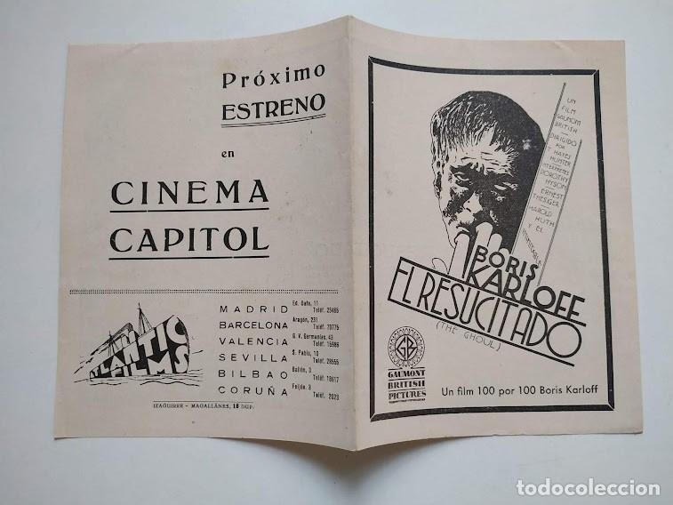 Cine: PTCC6 44 EL RESUCITADO PROGRAMA DOBLE ATLANTIC BORIS KARLOFF TERROR c/publi - Foto 1