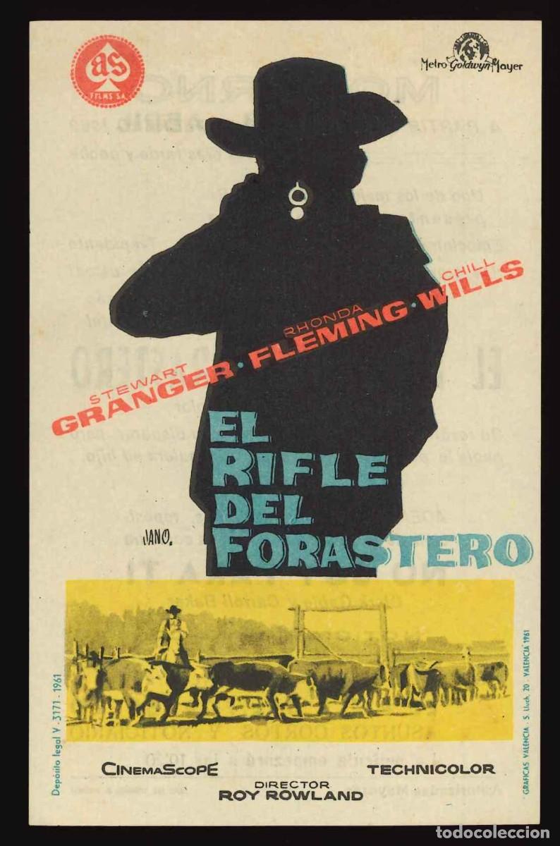 Cine: EL RIFLE DEL FORASTERO / PROGRAMA DE CINE CON PUBLICIDAD EN TRASERA (OESTE) - Foto 1