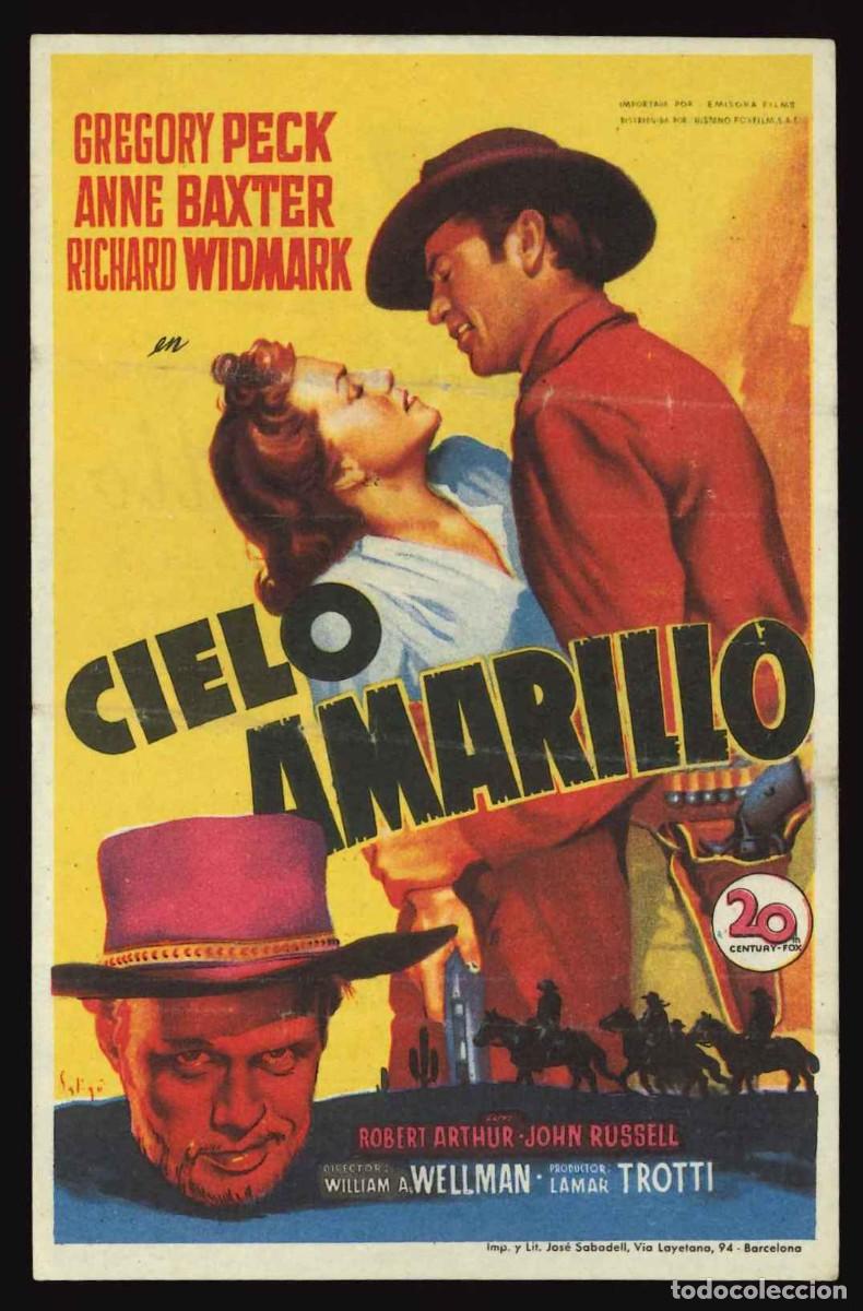 Cine: CIELO AMARILLO / PROGRAMA DE CINE CON PUBLICIDAD EN TRASERA (OESTE) - Foto 1