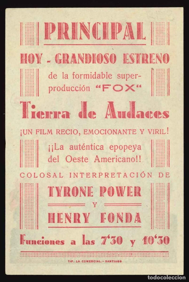 Cine: TIERRA DE AUDACES / PROGRAMA DE CINE CON PUBLICIDAD EN TRASERA (OESTE) - Foto 2