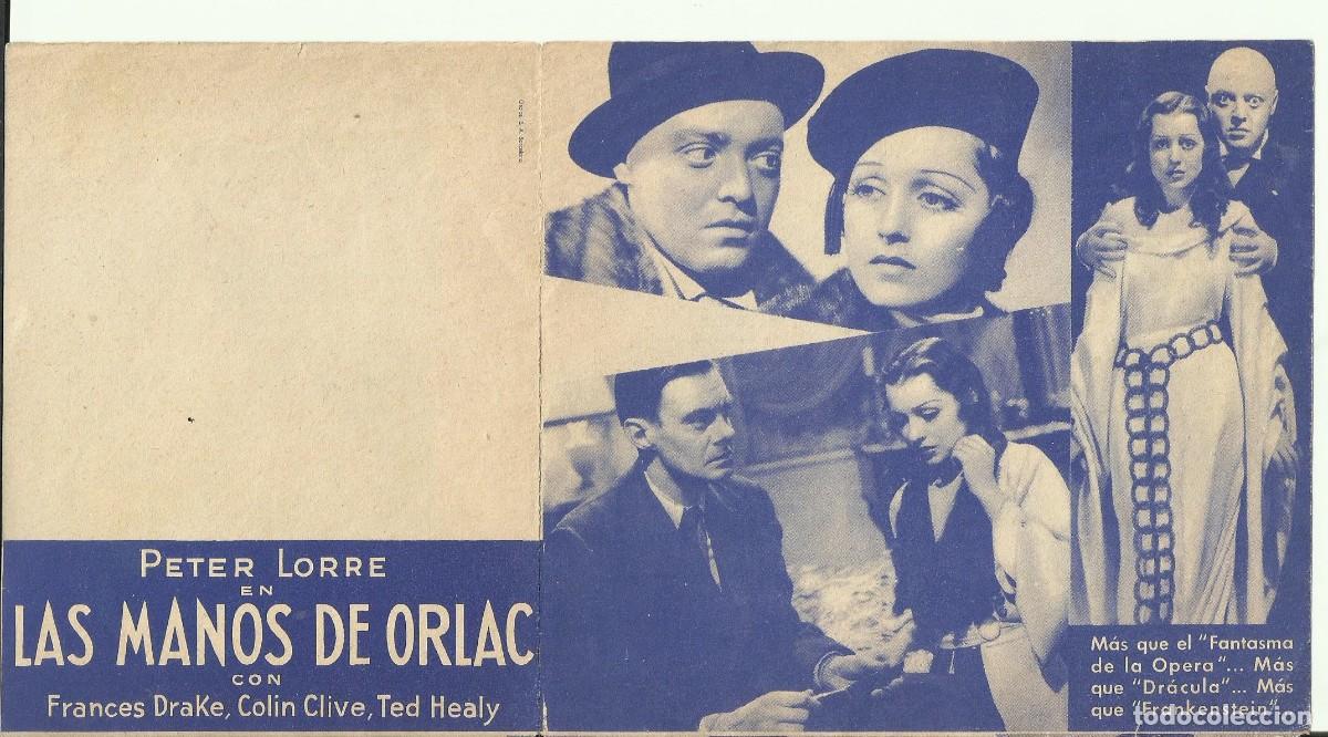 Cine: PTCC6 53 LAS MANOS DE ORLAC PROGRAMA DOBLE MGM PETER LORRE FRANCES DRAKE - Foto 3