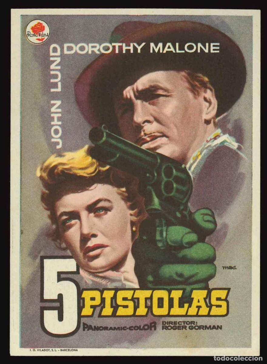 Cine: 5 PISTOLAS / PROGRAMA DE CINE CON PUBLICIDAD EN TRASERA (OESTE) - Foto 1