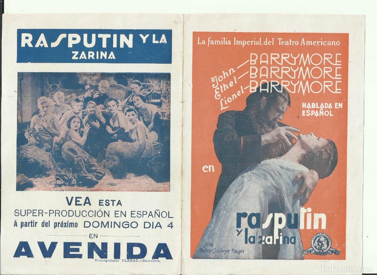 Cine: PTCC6 54 RASPUTIN Y LA ZARINA PROGRAMA DOBLE MGM JOHN EHTEL LIONEL BARRYMORE - Foto 2