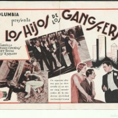 Cine: PTCC6 61 LOS HIJOS DE LOS GANGSTERS PROGRAMA SENCILLO GRANDE COLUMBIA BORIS KARLOFF LEO CARRILLO