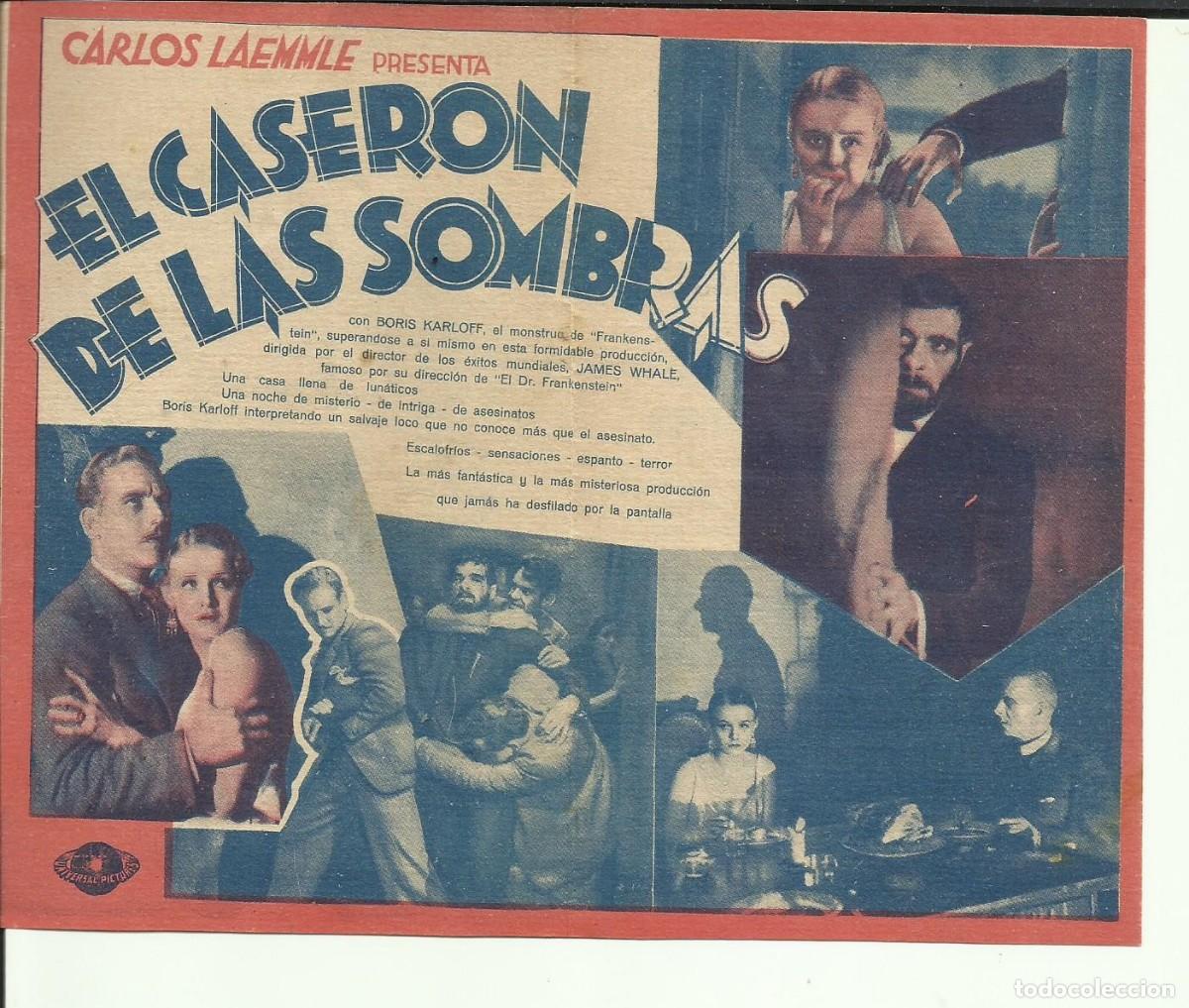Cine: PTCC6 61 EL CASERON DE LAS SOMBRAS PROGRAMA DOBLE UNIVERSAL BORIS KARLOFF GLORIA STUART - Foto 2