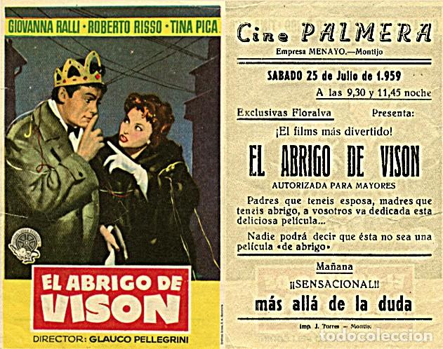 Cine: Programa de mano Cine Palmera. Montijo (Badajoz) - Foto 1