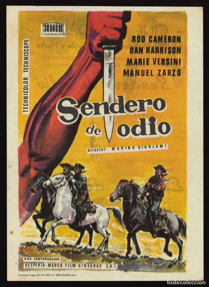 Cine: SENDERO DE ODIO / PROGRAMA DE CINE CON PUBLICIDAD EN TRASERA (OESTE) - Foto 1