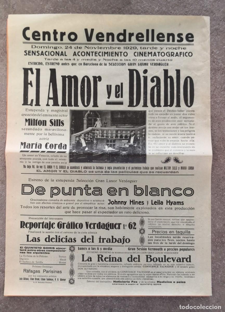 Cine: 9 PASQUINES PROGRAMAS A&Ntilde;OS 20 &rdquo;CENTRO VERDELLENSE&rdquo; - Foto 1