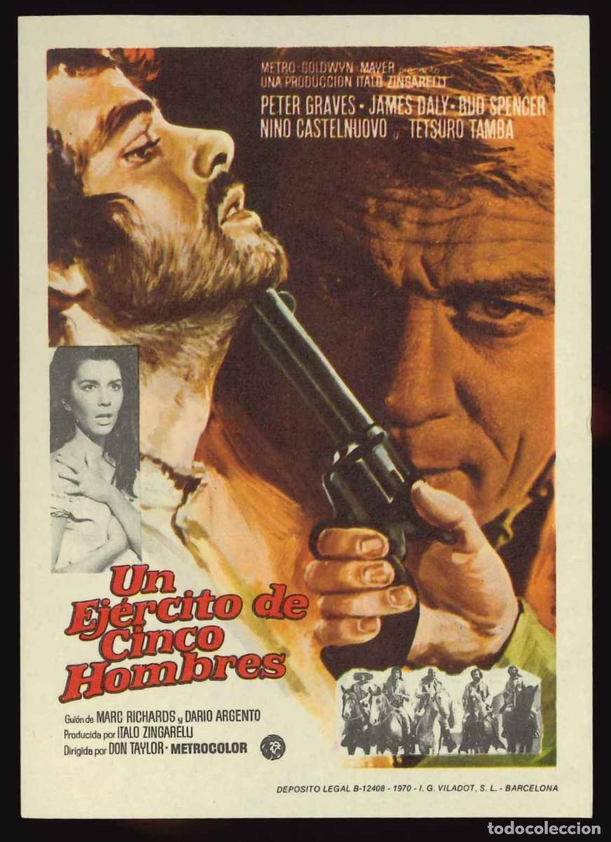Cine: UN EJ&Eacute;RCITO DE CINCO HOMBRES / PROGRAMA DE CINE SIN PUBLICIDAD EN TRASERA (OESTE) - Foto 1