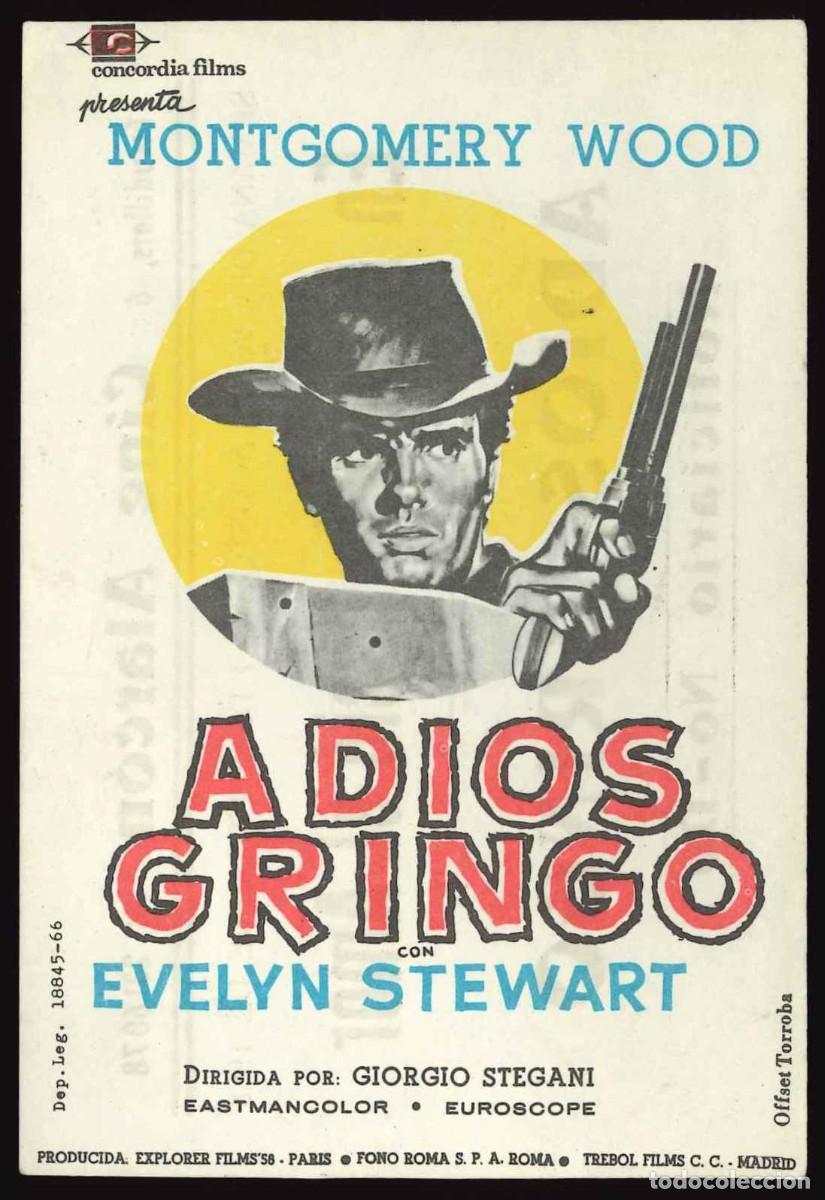 Cine: ADI&Oacute;S GRINGO / PROGRAMA DE CINE CON PUBLICIDAD EN TRASERA (OESTE) - Foto 1