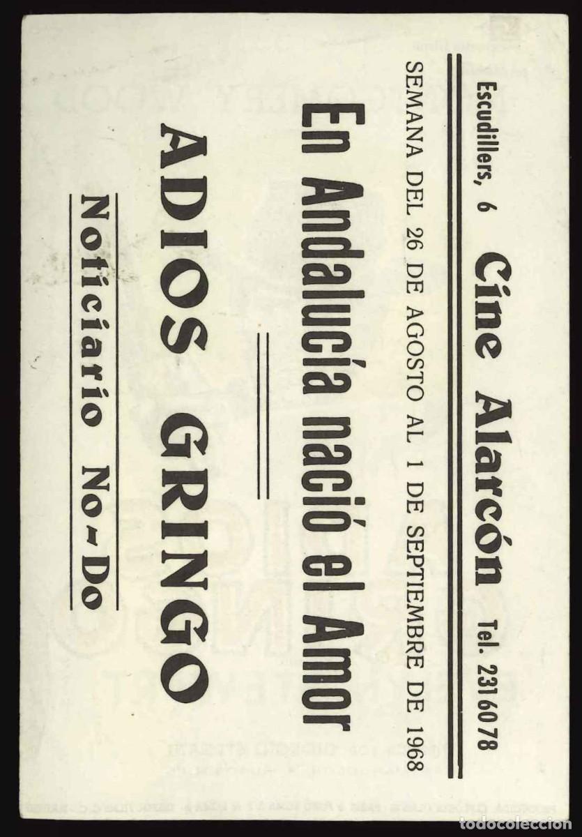 Cine: ADI&Oacute;S GRINGO / PROGRAMA DE CINE CON PUBLICIDAD EN TRASERA (OESTE) - Foto 2