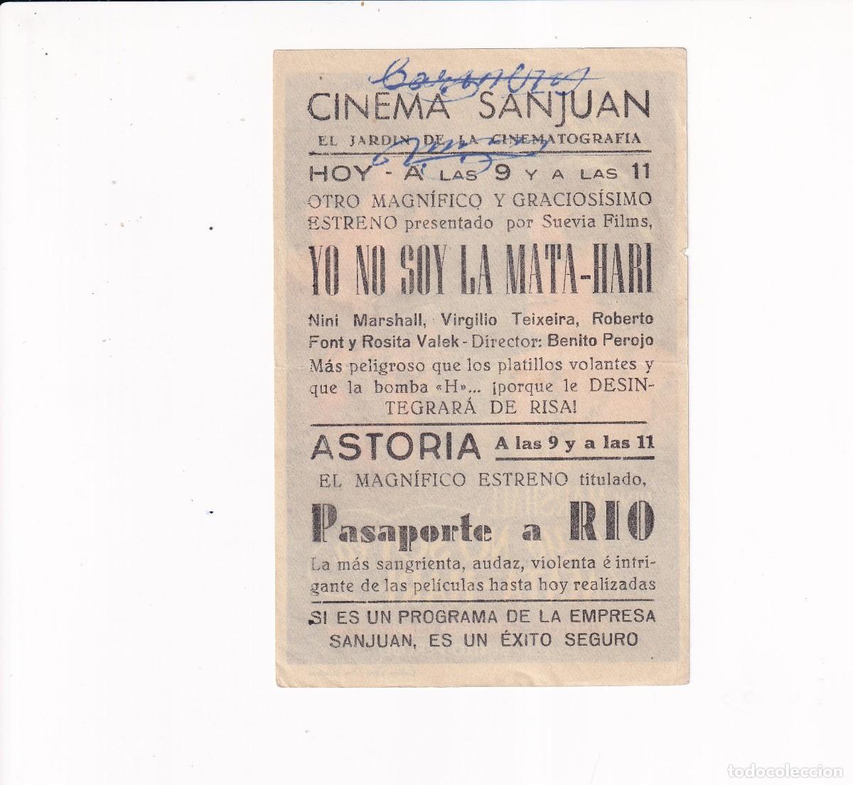 Cine: YO NO SOY LA MATA-HARI .- NINI MARSHALL - Foto 2