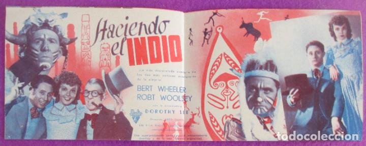 Cine: PROGRAMA DE CINE FOLLETO DE MANO HACIENDO EL INDIO BERT WHEELER ROBT WOOLSEY PM247