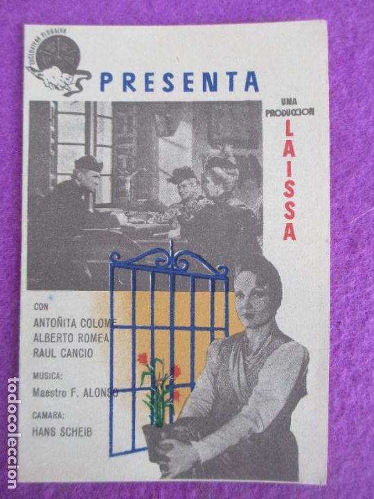 Cine: PROGRAMA DE CINE FOLLETO DE MANO FORJA DE ALMAS ANTO&Ntilde;ITA COLOME ALBERTO ROMEA PM248