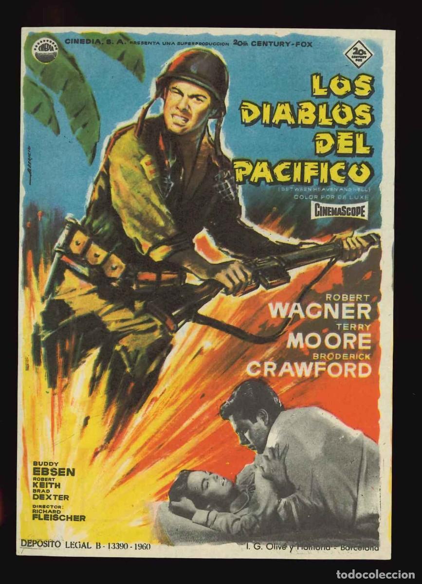 Cine: LOS DIABLOS DEL PAC&Iacute;FICO / PROGRAMA DE CINE CON PUBLICIDAD EN TRASERA (B&Eacute;LICO) - Foto 1