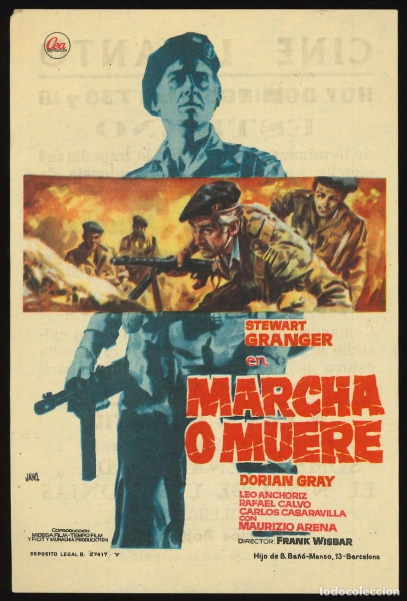 Cine: MARCHA O MUERE / PROGRAMA DE CINE CON PUBLICIDAD EN TRASERA (B&Eacute;LICO) - Foto 1