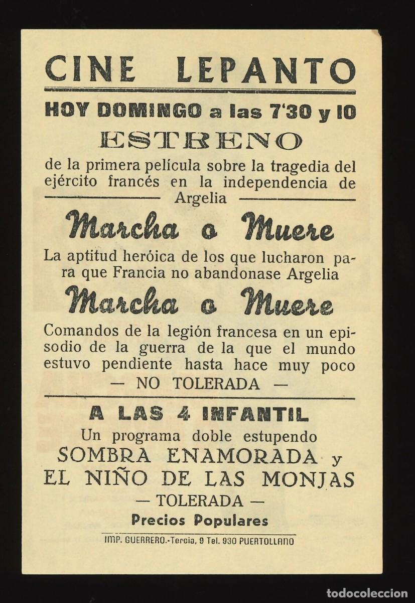 Cine: MARCHA O MUERE / PROGRAMA DE CINE CON PUBLICIDAD EN TRASERA (B&Eacute;LICO) - Foto 2